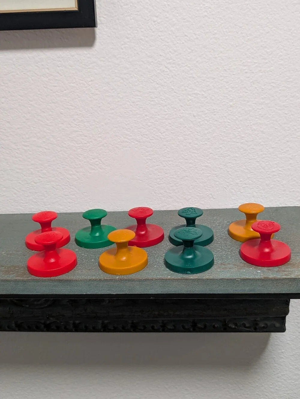 Lot of 9 Assorted Vintage Wilton Christmas Holiday Cookie Stamps Tree Bell Holly